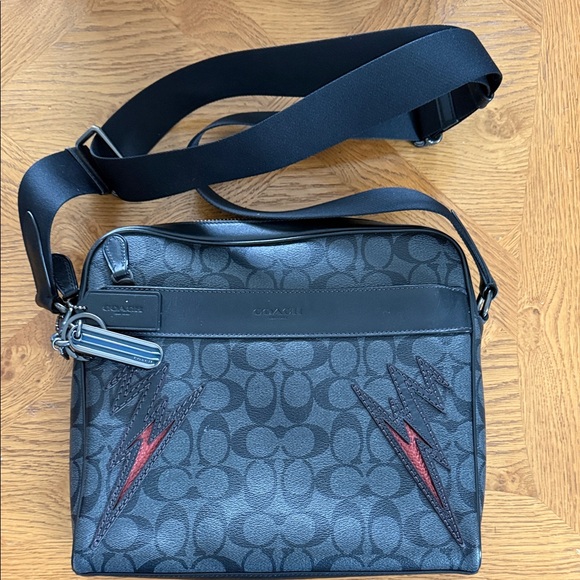 Coach Black and Red Graphic Messenger Bag No H1861